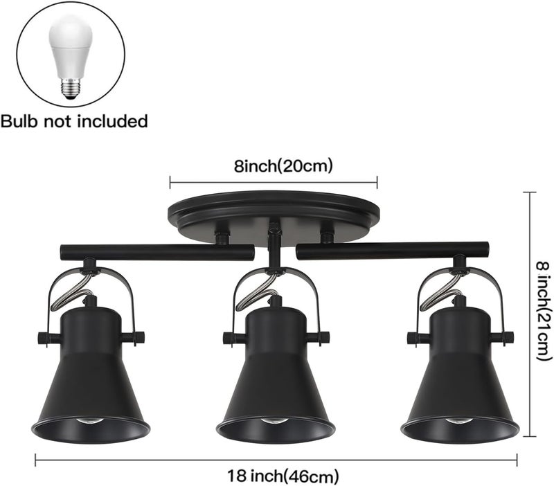 SEEBLEN 3-Lights Ceiling Track Lighting Fixtures Can Used for Mirror Front Wall Lights, Adjustable Ceiling Spotlight 3-Light Vanity Lamp - Image 4